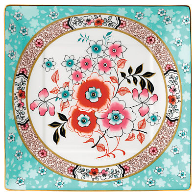 Wedgwood Wonderlust Camellia Tea Tray, Blue/Multi, 14.5cm Wedgwood Wonderlust Camellia Tea Tray, Blue/Multi, 14.5cm